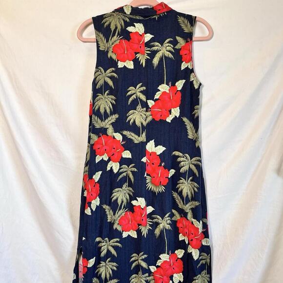 Hawaiian Maxi Dress Women's Size PM Floral Island Sleeveless Caribbean Joe - Picture 3 of 4